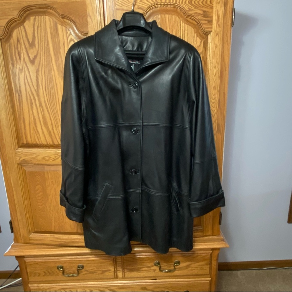 Tibor Leathers VTG Men’s‎ Black Leather Coat Made in USA Thinsulate Lined Sz XL